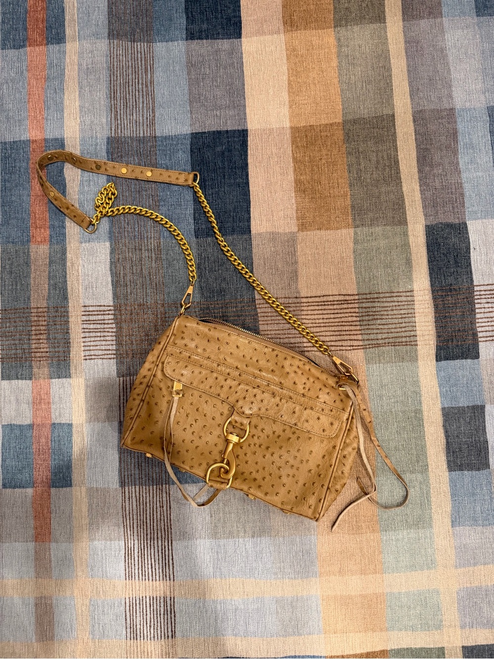 Rebecca Minkoff Tan Ostrich M.A.C Crossbody Bag